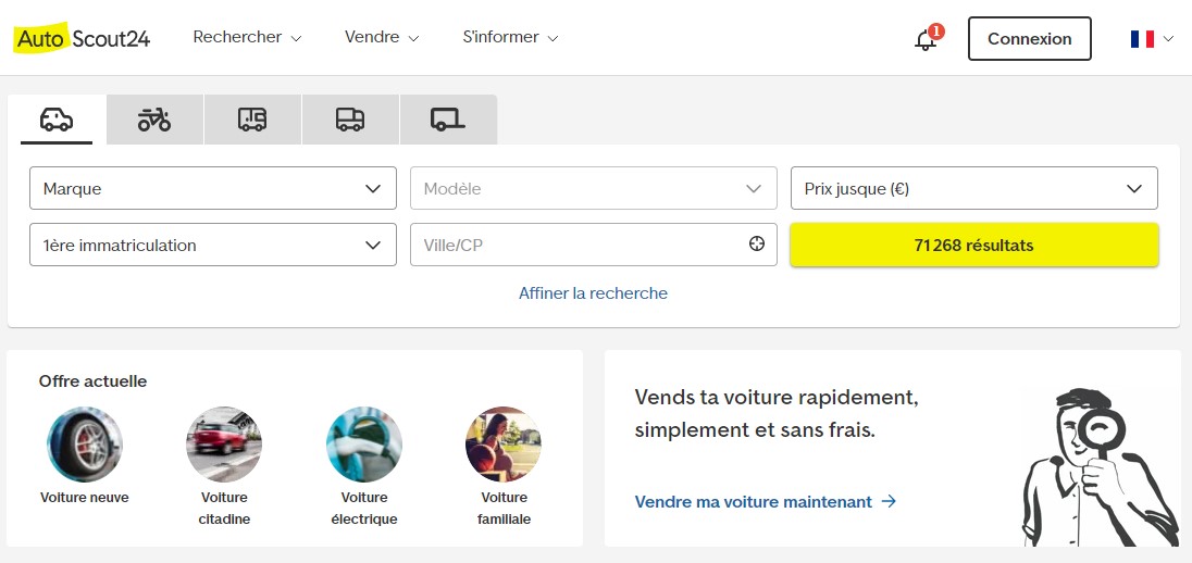 AutoScout24, le site de petites annonces automobiles en Europe