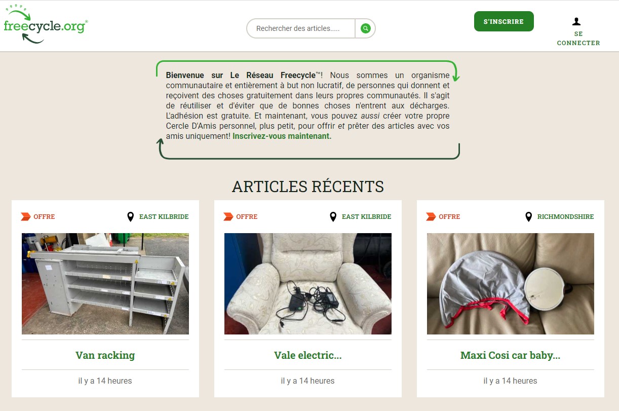 Freecycle, le site de dons et d’échanges dans le monde entier