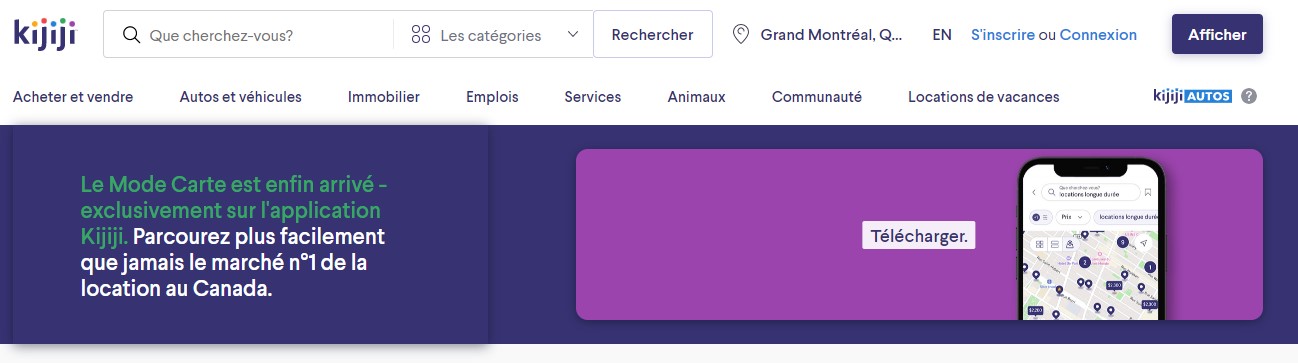 Kijiji, le site de petites annonces généralistes et de services au Canada